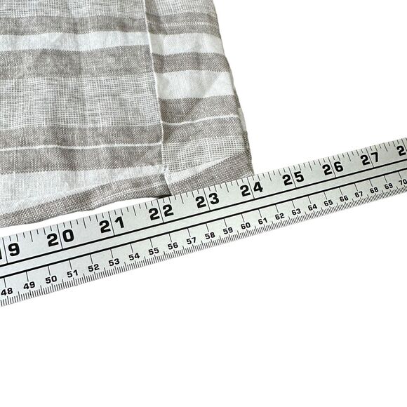 Athleta Pants Women's 4P Beige White Striped Linen Drawstring Waist Straight - Picture 8 of 8